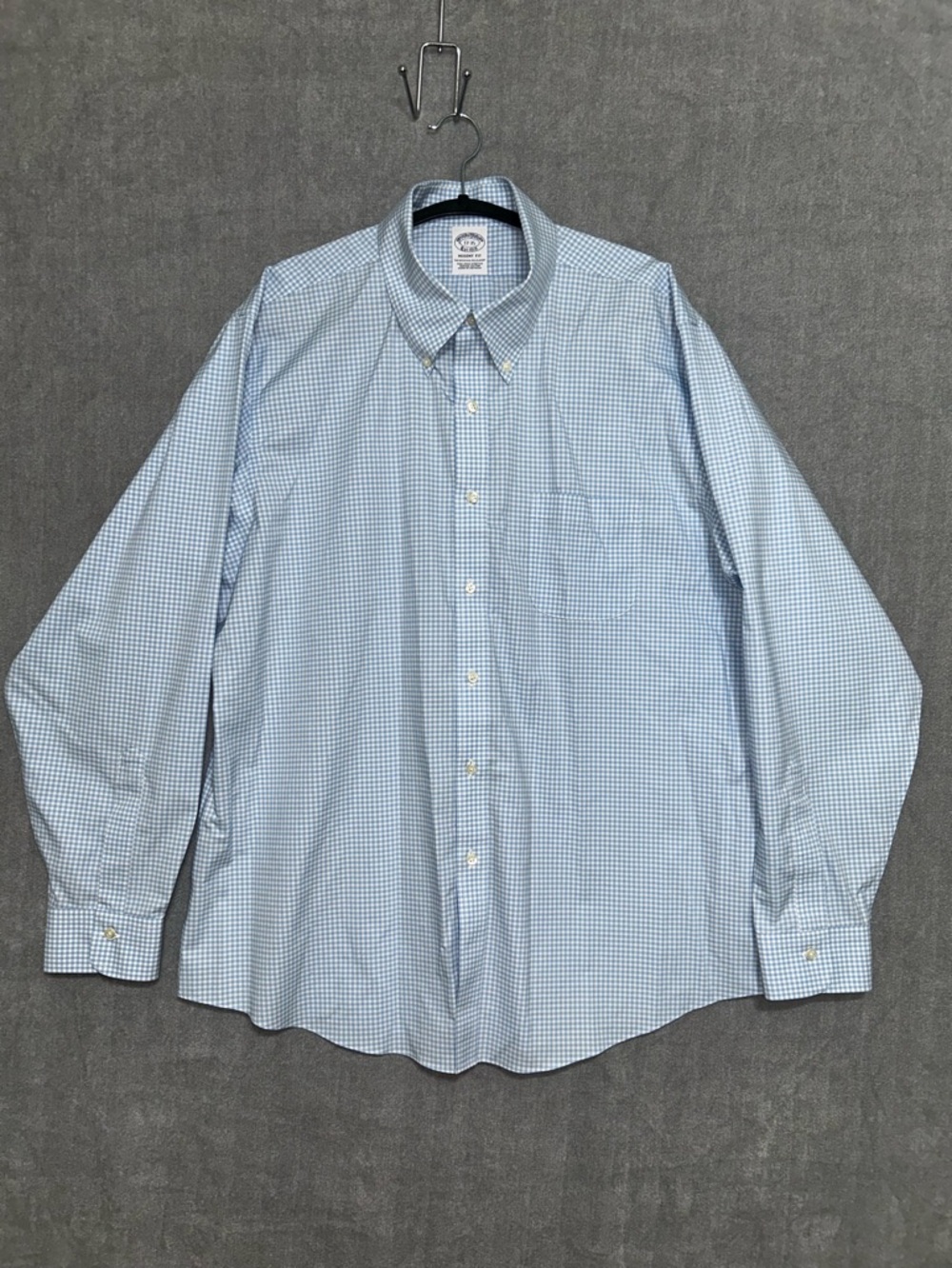 17-35 Brooks Brothers Regent Fit 1818 Non Iron Stretch‎ Supima Cotton Blue White